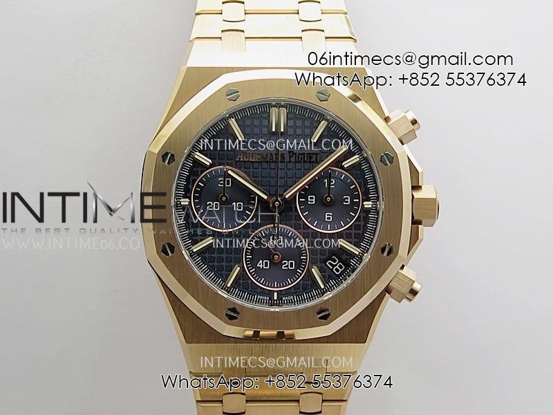 Royal Oak Chrono 26240 RG Gain Weight V2 DDF 1:1 Best Edition Blue Dial RG Bracelet Super Clone DD4401 (SW Dial)