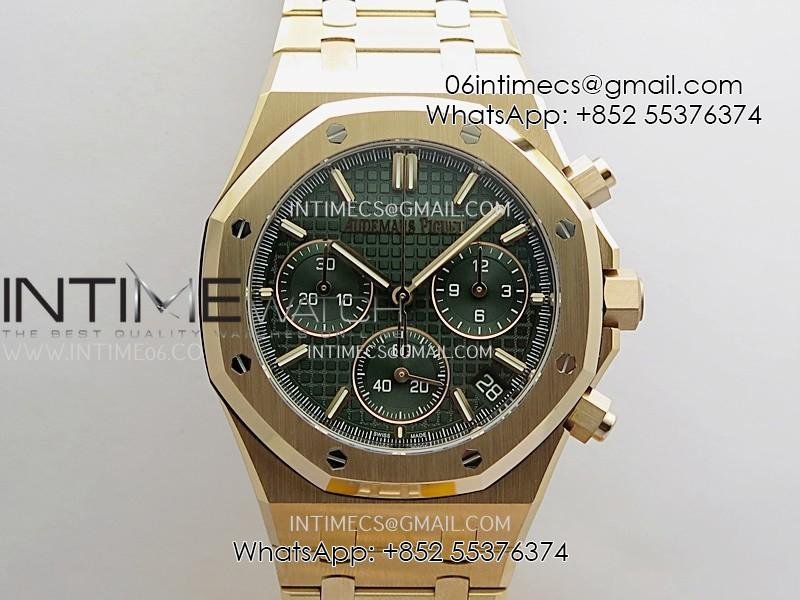 Royal Oak Chrono 26240 RG Gain Weight V2 DDF 1:1 Best Edition Green Dial RG Bracelet Super Clone DD4401 (SW Dial)