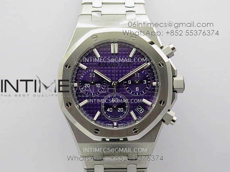 Royal Oak Chrono 26240 SS APSF 1:1 Best Edition Purple Dial on SS Bracelet SA4401 Super Clone