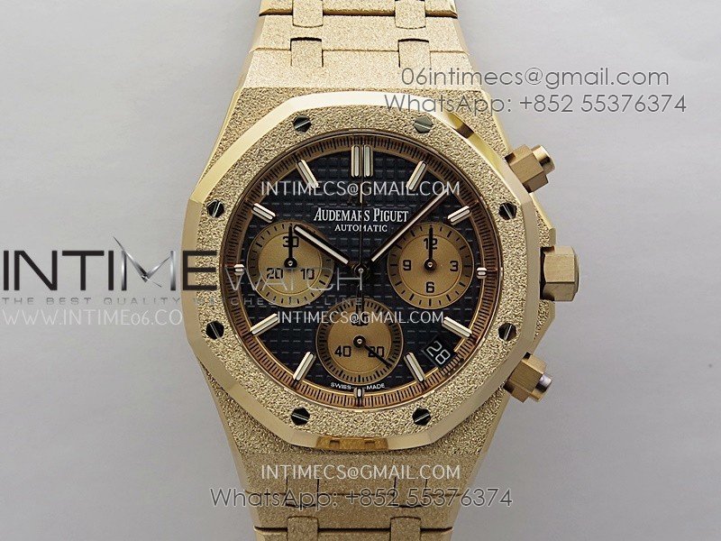 Royal Oak Chrono 26240OR Frosted RG V2 APSF 1:1 Best Edition Blue Dial RG Subdial On RG Bracelet SA4401 Super Clone(Free Sprung)