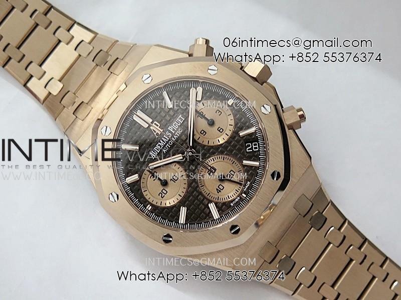 royal-oak-chrono-26240or-rg-apsf-11-best-edition-brown-dial-rg-subdial-on-rg-bracelet-sa4401-super-clone.jpg Royal Oak Chrono 26240OR RG APSF 1:1 Best Edition Brown Dial RG Subdial On RG Bracelet SA4401 Super Clone - Image 1