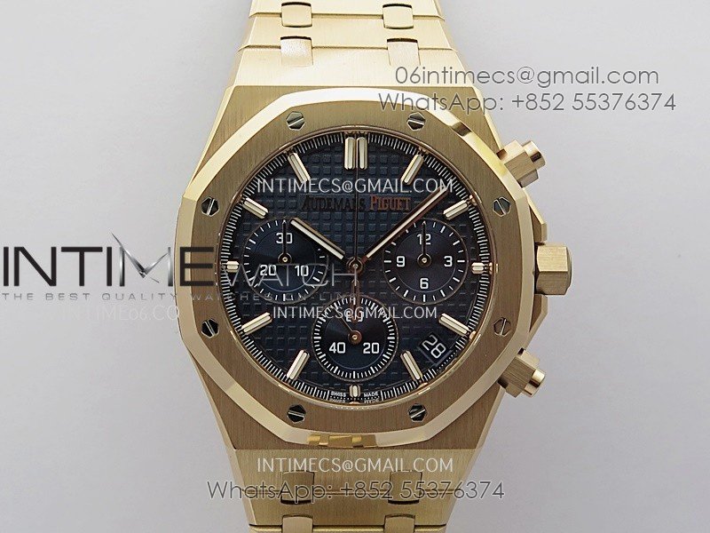 Royal Oak Chrono 26240OR RG V2 APSF 1:1 Best Edition Blue Dial on RG Bracelet SA4401 Super Clone (Free Sprung)