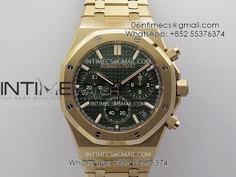 royal-oak-chrono-26240or-rg-v2-apsf-11-best-edition-green-dial-on-rg-bracelet-sa4401-super-clone-free-sprung.jpg Royal Oak Chrono 26240OR RG V2 APSF 1:1 Best Edition Green Dial on RG Bracelet SA4401 Super Clone (Free Sprung) - Image 1