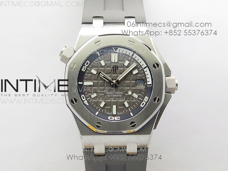 Royal Oak Offshore Diver 15720 IPF 1:1 Best Edition Gray Dial on Gray Rubber Strap A4308