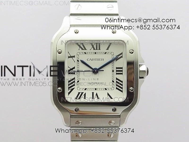 Santos de Cartier 35mm 2018 RXW 1:1 Best Edition White Dial on SS SmartLinks Bracelet MIYOTA 9015