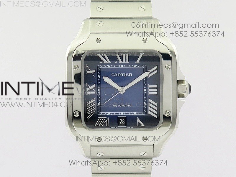 Santos de Cartier 40mm 2018 BVF 1:1 Best Edition Blue Dial on SS SmartLinks Bracelet MIYOTA 9015