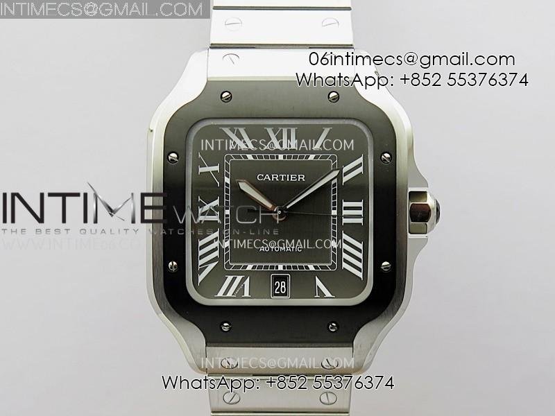 Santos de Cartier 40mm 2018 BVF 1:1 Best Edition Gray Dial on SS SmartLinks Bracelet MIYOTA 9015