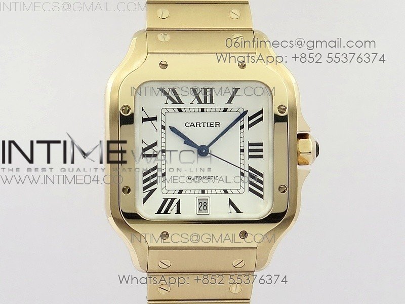 Santos de Cartier 40mm 2018 BVF 1:1 Best Edition RG White Dial on RG SmartLinks Bracelet MIYOTA 9015