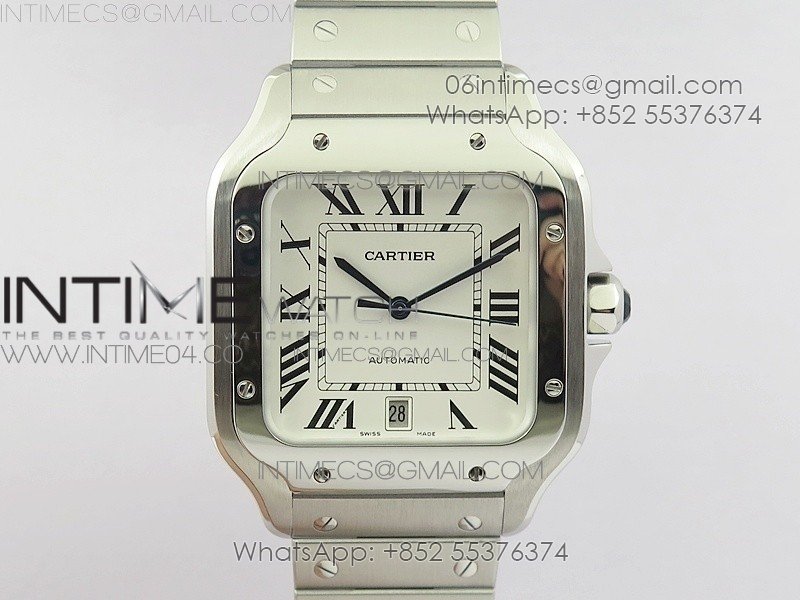 Santos de Cartier 40mm 2018 BVF 1:1 Best Edition White Dial on SS SmartLinks Bracelet MIYOTA 9015