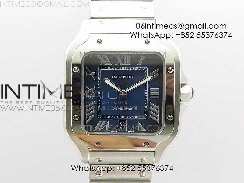 Santos de Cartier 40mm 2018 RXW 1:1 Best Edition Blue Dial on SS SmartLinks Bracelet MIYOTA 9015