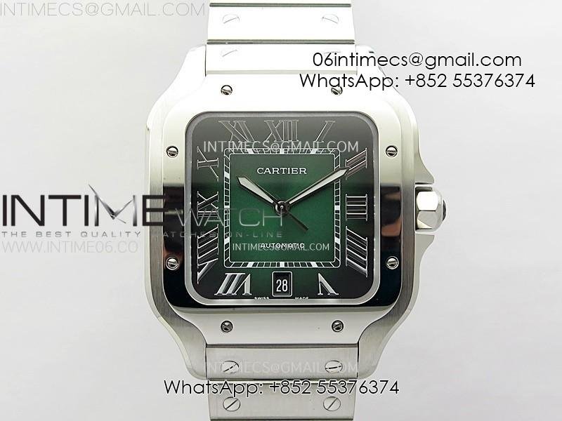 santos-de-cartier-40mm-ss-2018-bvf-1-1-best-edition-green-dial-on-ss-smartlinks-bracelet-miyota-9015free-leather-strap.jpg Santos de Cartier 40mm SS 2018 BVF 1:1 Best Edition Green Dial on SS SmartLinks Bracelet MIYOTA 9015(Free Leather Strap) - Image 1