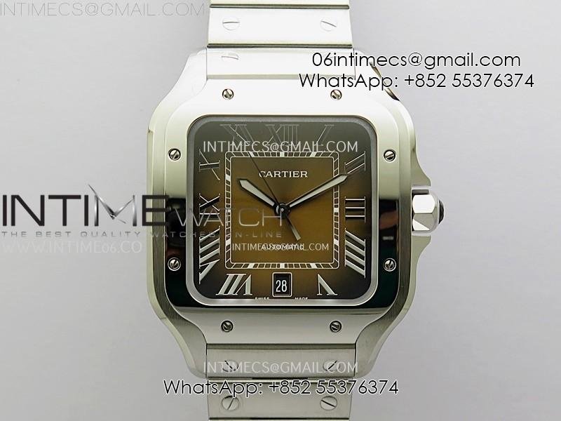 santos-de-cartier-40mm-ss-bvf-1-1-best-edition-brown-dial-on-ss-smartlinks-bracelet-miyota-9015-free-leather-strap.jpg Santos de Cartier 40mm SS BVF 1:1 Best Edition Brown Dial on SS SmartLinks Bracelet MIYOTA 9015 (Free Leather Strap) - Image 1