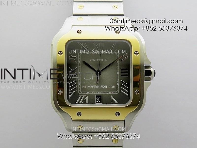 Santos de Cartier 40mm SS/YG BVF 1:1 Best Edition Gray Dial on SS/YG SmartLinks Bracelet MIYOTA 9015 (Free Leather Strap)