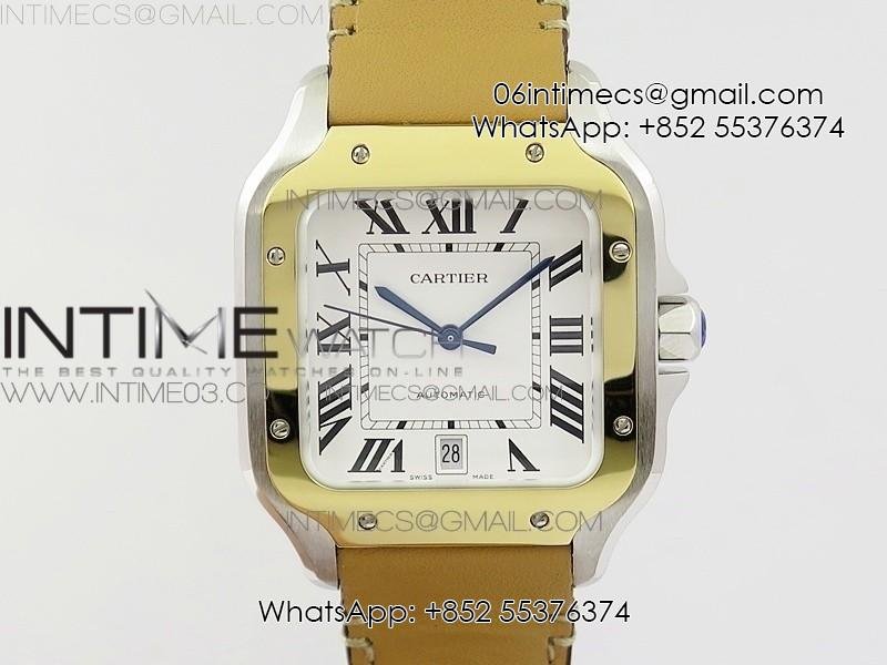 santos-de-cartier-large-2018-kor-1-1-best-edition-yg-bezel-white-dial-on-brown-leather-strap-miyota-9015.jpg Santos de Cartier Large 2018 KOR 1:1 Best Edition YG Bezel White Dial on Brown Leather Strap MIYOTA 9015 - Image 1