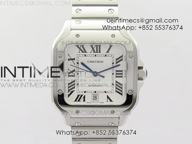 santos-de-cartier-large-2018-v2-kor-1-1-best-edition-white-dial-on-ss-bracelet-miyota-9015.jpg Santos de Cartier Large 2018 V2 KOR 1:1 Best Edition White Dial on SS Bracelet MIYOTA 9015 - Image 1