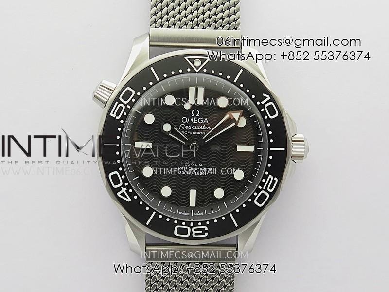 Seamaster 300M 42mm SS VSF Best Edition Black Dial On Mesh Bracelet A8806