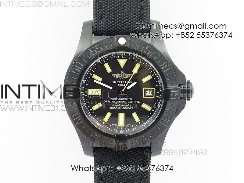Seawolf DLC Best Edition SuperLumed Black Dial on Nylon Strap A2836(Super Thick Crystal)