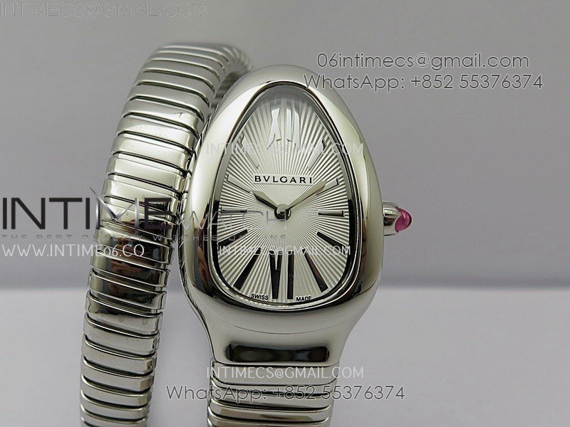 Serpenti 35mm SS BVF 1:1 Best Edition Silver Dial on SS Bracelet Ronda Quartz