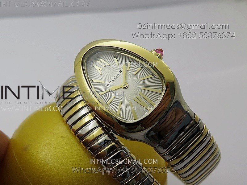 Serpenti 35mm SS/YG BVF 1:1 Best Edition Silver Dial on SS/YG Bracelet Ronda Quartz