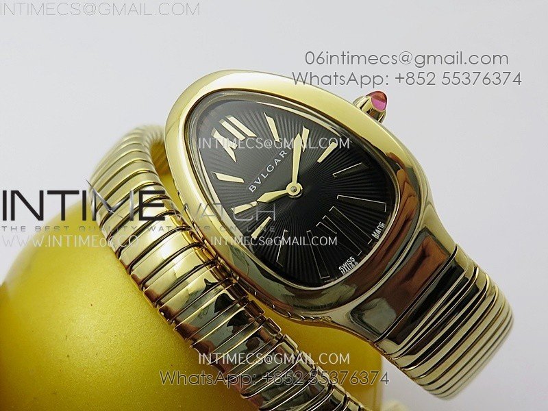 Serpenti 35mm YG BVF 1:1 Best Edition Black Dial on YG Bracelet Ronda Quartz