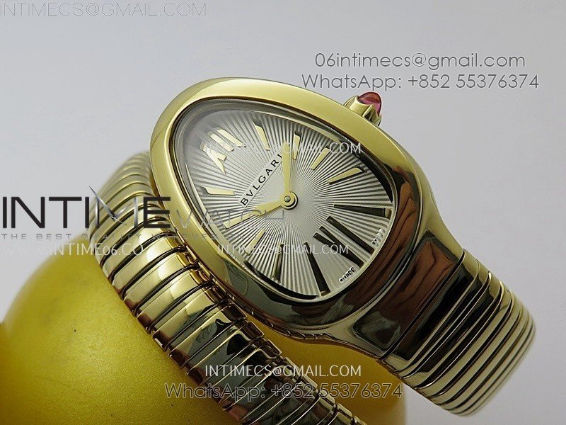 Serpenti 35mm YG BVF 1:1 Best Edition Silver Dial on YG Bracelet Ronda Quartz