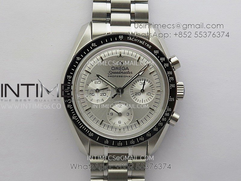 Speedmaster Professional SS N1F Best Edition Silver Dial On SS Bracelet Asian 3861