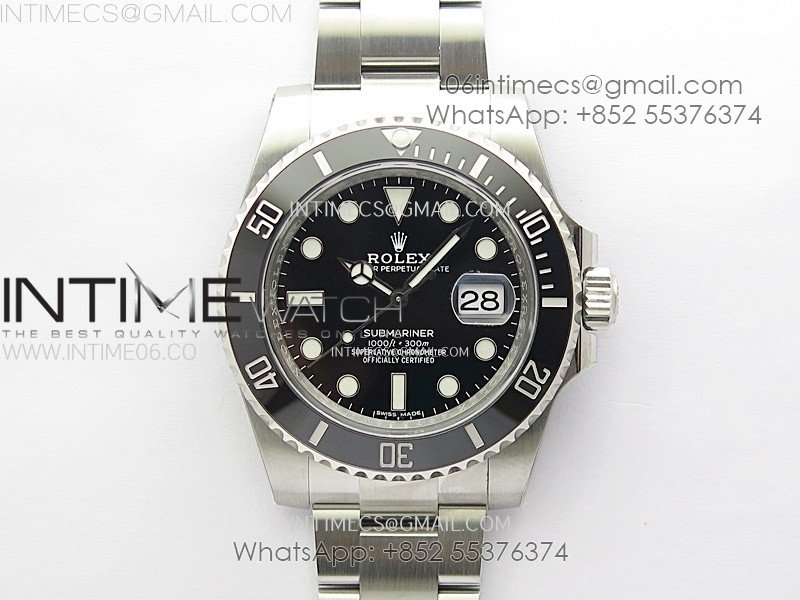 Submariner 40mm 116610 LN Black Ceramic 904L Steel AR+F 1:1 Best Edition Black Dial On 904L SS Bracelet VR3135