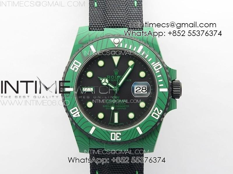 submariner-diw-green-carbon-vsf-1-1-best-edition-black-dial-on-black-nylon-strap-vs3135.jpg Submariner DIW Green Carbon VSF 1:1 Best Edition Black Dial on Black Nylon Strap VS3135 - Image 1