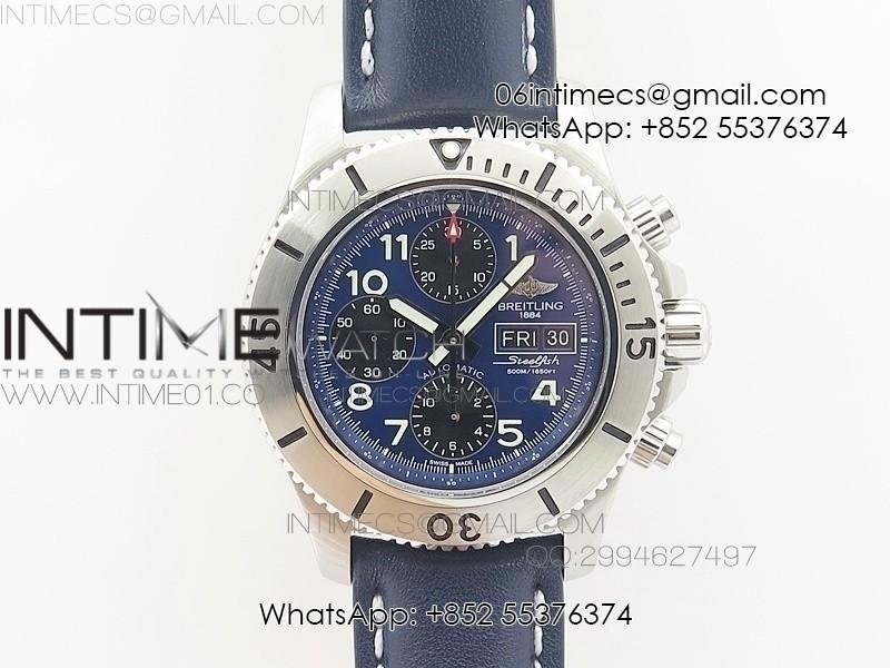 superocan-steelfish-ss-blue-dial-on-blue-leather-strap-a7750.jpg SuperOcan SteelFish SS Blue Dial on Blue Leather Strap A7750 - Image 1