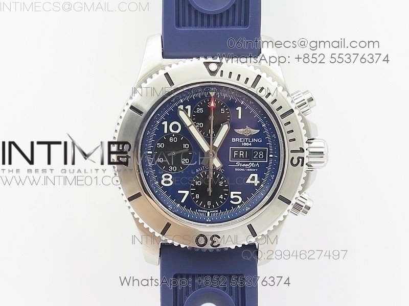 SuperOcan SteelFish SS Blue Dial on Blue Rubber Strap A7750