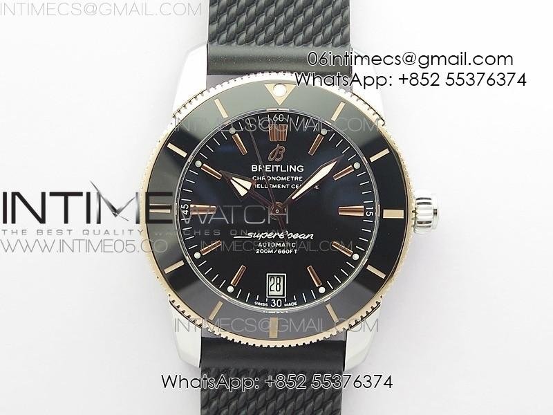 superocean-42mm-ab2010-ss-rg-b50-1-1-best-edition-black-dial-black-ceramic-bezel-on-black-rubber-strap-a2824.jpg SuperOcean 42mm AB2010 SS/RG B50 1:1 Best Edition Black Dial Black Ceramic Bezel on Black Rubber strap A2824 - Image 1