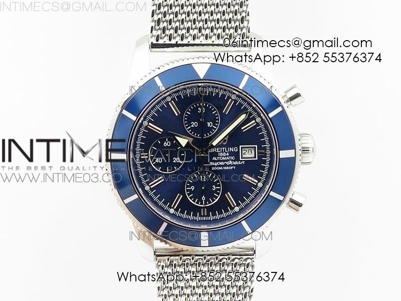 superocean-a13312-46mm-blue-bezel-blue-dial-on-ss-bracelet-a7750.jpg SuperOcean A13312 46mm Blue Bezel Blue Dial on SS Bracelet A7750 - Image 1