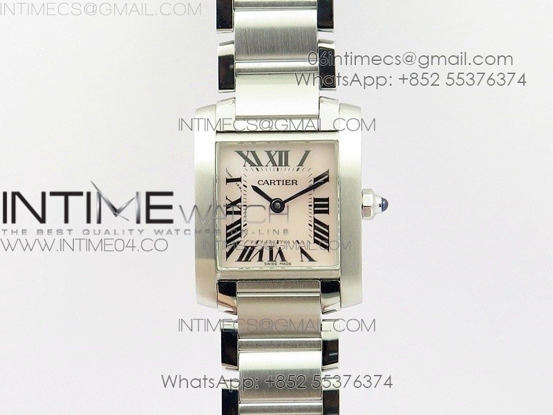 Tank Francaise Ladies 25mm SS 8848F 1:1 Best Edition White Dial on SS Bracelet Ronda Quartz