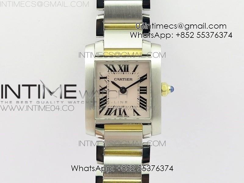Tank Francaise Ladies 25mm SS/YG 8848F 1:1 Best Edition Pink MOP Dial on SS/YG Bracelet Ronda Quartz