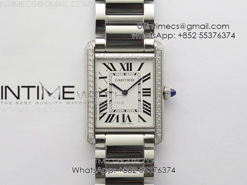 tank-louis-ladies-25mm-ss-dia-bezel-8848f-1-1-best-edition-white-dial-on-ss-bracelet-ronda-quartzfree-leather-strap.jpg Tank Louis Ladies 25mm SS/Dia Bezel 8848F 1:1 Best Edition White Dial on SS Bracelet Ronda Quartz(Free leather strap) - Image 1