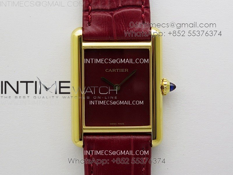Tank Louis Ladies 25mm YG 8848F 1:1 Best Edition Red Dial On Red Leather Strap Ronda Quartz