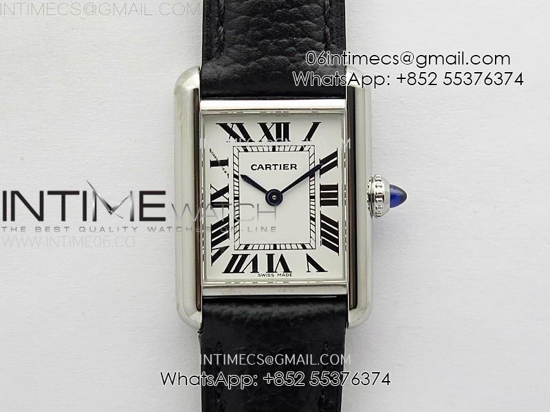 Tank Must Ladies 22mm SS AF 1:1 Best Edition White Dial on Black Leather Strap Ronda Quartz