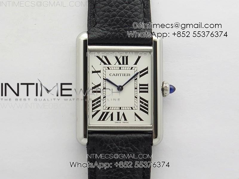 Tank Must Ladies 25mm SS K11F 1:1 Best Edition White Dial on Black Leather Strap Ronda Quartz