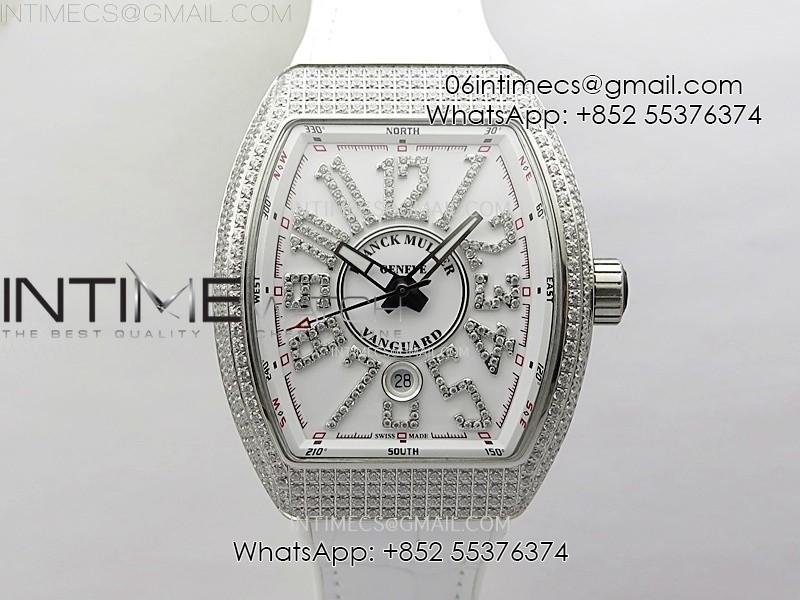 vanguard-v45-full-diamonds-abf-best-edition-white-dial-diamonds-markers-on-white-gummy-strap-a2824.jpg Vanguard V45 Full Diamonds ABF Best Edition White Dial Diamonds Markers On White Gummy Strap A2824 - Image 1