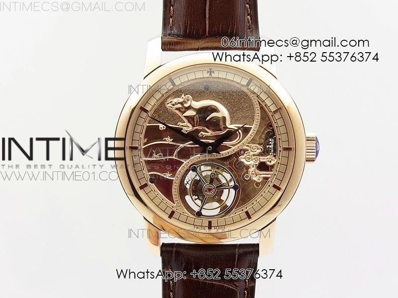 vc-zodiac-tourbillon-rg-bmf-gold-dial-on-brown-leather-strap.jpg VC Zodiac Tourbillon RG BMF Gold Dial on Brown Leather Strap - Image 1