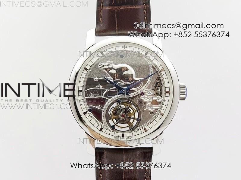 vc-zodiac-tourbillon-ss-bmf-silver-dial-on-brown-leather-strap.jpg VC Zodiac Tourbillon SS BMF Silver Dial on Brown Leather Strap - Image 1