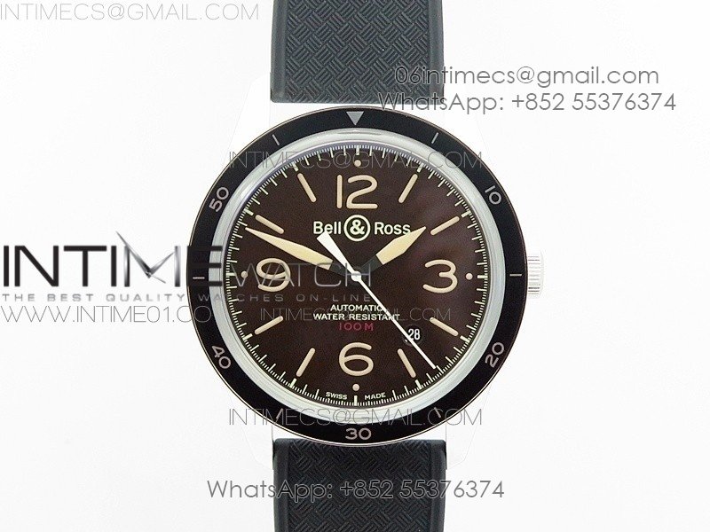 Vintage BR123 SS Brown Dial on Black Rubber Strap MIYOTA 9015