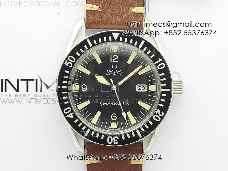 vintage-seamaster-300-date-ss-b12-black-dial-on-brown-leather-strap-a-2836-free-nylon-strap.jpg Vintage Seamaster 300 Date SS B12 Black Dial On Brown Leather Strap A-2836 (Free Nylon Strap) - Image 1
