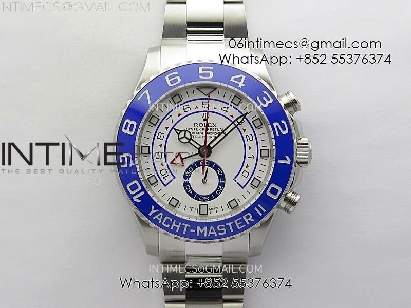 yachtmaster-ii-116680-blue-ceramic-bezel-ss-kf-1-1-best-edition-white-dial-on-bracelet-a7750.jpg YachtMaster II 116680 Blue Ceramic Bezel SS KF 1:1 Best Edition White Dial on Bracelet A7750 - Image 1