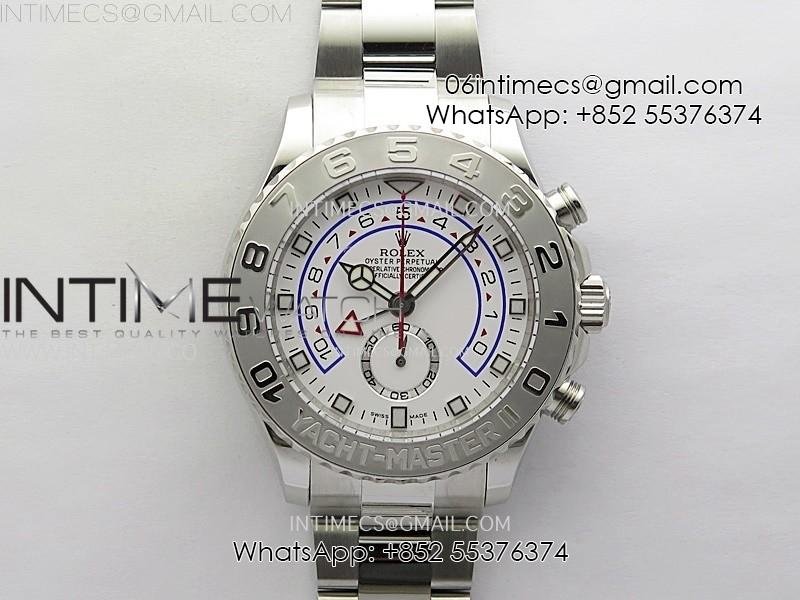 yachtmaster-ii-116689-ss-kf-1-1-best-edition-white-dial-on-ss-bracelet-a7750.jpg YachtMaster II 116689 SS KF 1:1 Best Edition White Dial On SS Bracelet A7750 - Image 1